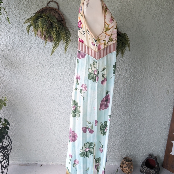 Vintage Nothing Matches Cream Maxi Sundress Patch Work Dress Size Sm - Picture 4 of 7